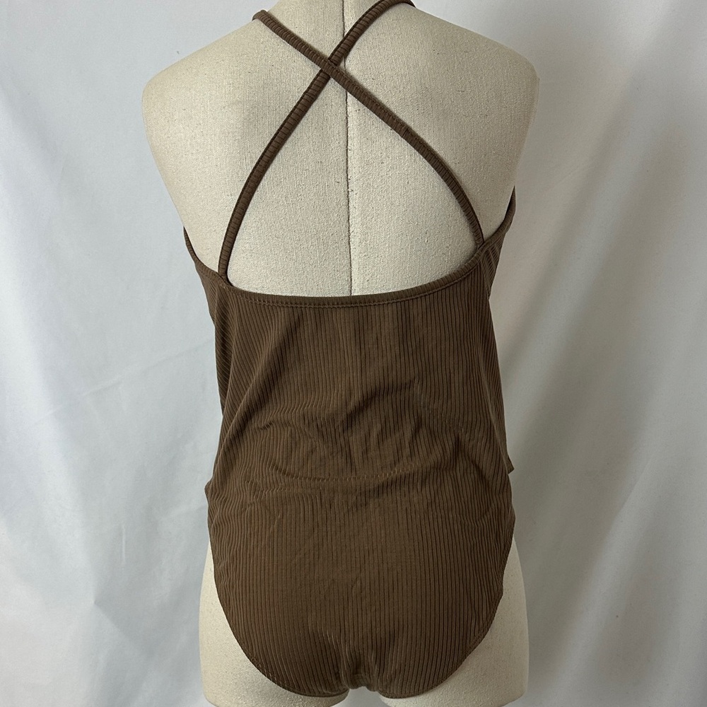 OZMA Chocolate Ribbed Bodysuit - Picture 4 of 4